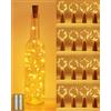kolpop (16 pezzi) Luci per Bottiglia, Tappi LED a Batteria per Bottiglie, 2M 20LED Filo Rame Led Decorative Stringa Luci da Interni e Esterni per Festa Giardino Natalizie Matrimonio(Bianco Caldo)