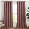 PONY DANCE Tende Oscuranti per Interni 2 Pezzi L 140 x A 245 cm Tenda Moderne per Soggiorno Decorazione Curtains Termiche con Anelli per Salotto Eleganti, Rosa Selvatica