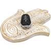 KCASA Vassoio svuotatasche in legno Hamsa Mano di Fatima - Mano di Fatima