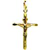 PEGASO GIOIELLI - Ciondolo da Bambino in Oro Giallo 18kt (750) Pendente Religioso Croce Smussata Gesù Cristo