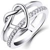 JO WISDOM JO WISODM Anelli in Argento 925 Donna, Anelli Infinito Cuore Largoo con Zirconia cubica Placcato in Oro Bianco,Anello di promessa