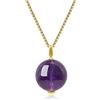COAI Collana da Donna con Catena in Acciaio Inox Dorato e Ciondolo Sfera in Pietra Naturale
