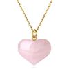 GAVU Collana da Donna con Ciondolo Cuore di Pietra Semipreziosa Quarzo Rosa