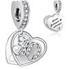 NINGAN 30 Numero significativo di ciondoli per Pandora Charm 925 Ciondoli in argento Collana con perline, Charm pendente per compleanno Anniversario Festa della mamma