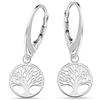 Goldene Hufeisen Orecchini albero della vita 925 vero argento per donne e ragazze