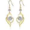 CRASLYMO Orecchini in argento 925 oro orecchini da donna e ragazza, lunghi pendenti 5A zirconi 14k oro | regalo di compleanno per fidanzata, mamma, moglie, figlia, 1.15 cm, Oro giallo, Zirconia cubica