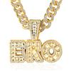 HALUKAKAH Catena Oro per Uomo Placcato Oro Reale 18k/Finitura Oro Bianco Platino Iced Out Collana Ciondolo,Pieno Cz Lab Diamanti Set Griffe,14mm Catena a Maglia Cubana 45cm,Confezione Regalo Gratuita