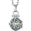 Morella Catenina donna acciaio inox 70 cm con ciondolo ornamentale e sfera zirconi verdi Ø 16 mm in sacchetto di velluto