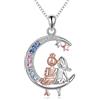 VONALA Collana 3 Sorelle in Argento Sterling 925 Gioielleria dell'Amicizia Regalo di Compleanno per Donne, 29.3mm*20mm/1.15*0.79 in, Argento sterling Cristallo, Cristallo