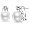 Jiahanzb Orecchini Perle Donna in Argento Sterling 925 Orecchini Perle a Bottone Ipoallergenici Bianco Perla Gioielli Regali da Donna 10 mm