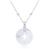WANDA PLATA Collana con Ciondolo Bussola da Donna in Argento 925, Gioielli, Rosa dei Venti, Disco Tondo
