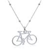WANDA PLATA Collana Girocollo con Ciondolo Bicicletta, Bici da bambina, Ragazza, Donna Argento 925