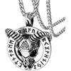 FaithHeart Collana Vichinga da Uomo Demone Satana Collana di Rune con Testa di Capra in Acciaio Inossidabile con Catena di Grano Regolabile 18K Oro Placcato
