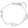 WANDA PLATA Braccialetto Musicale in Argento Sterling 925, Chiave di Sol, Note Musicali, Ragazza Giovane Musicista da Donna Idee Regalo Accessori Amica