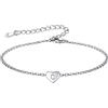 FOCALOOK Bracciale Iniziale Bracciale Donna Argento 925 Bracciale con Iniziale C Bracciale Lettera C Bracciale Donna Cuore Braccialetto Argento 925 Donna Regalo per Mamma Bambina Ragazza