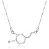 Clearine 925 Argento Happiness Neurotransmitter Collana, Serotonina Molecola Collana Chimica Compleanno Natale Gioielli Regali per gli amanti della scienza/Donna/Ragazza