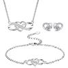 LYL.Adorer Donna Parure Gioielli, Collana Bracciale Orecchini in Argento 925,Gioielli Infinito Cuore, Regalo Natale Compleanno Festa Della Mamma