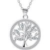 Micory Collana Albero Della Vita Donna Argento Sterling 925 Smeraldo Albero della Vita Pendente Regalo Donna Originale Per Mamma Moglie Compleanno Anniversariocm