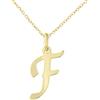 forme di Lucchetta - Ciondolo Lettera F Iniziale Nome in Oro Giallo 9 carati - Catenina d'oro 45cm, Collane d'Oro Vero per Regalo Donna Ragazza