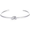 MAISON GIOIELLI FIRENZE - OHANA Bracciale Bangle con Nodo in Acciaio Placcato Oro, Bracciale Senza Chiusura Ipoallergenico Antigraffio e Waterproof (oro bianco)