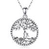 AEONSLOVE Ciondolo Albero della Vita Argento 925 per Mamma Figlia Collana Albero della Vita Donna con Cristallo Turchese Malachite Gioielli con Albero della Vita Regalo Festa della Mamma