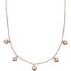 Purelei Collana Kalea Heart (oro, argento, oro rosa), Collana da donna in acciaio inossidabile con 5 pendenti a cuore, collana lunga resistente all'acqua, regolabile da 40 a 45 cm (Oro rosa)