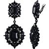 EVER FAITH Orecchini Clip-on Art Deco Vintage Stile Gatsby Lampadario pendente orecchini per donne Ragazze Nero