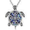 YFN Collana Tartaruga in Argento Sterling Nodo Celtico Ciondolo Tartaruga Gioielli per Donna e Uomo