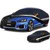 Holthly 10 Strati Copri Auto Felpato 100% Impermeabile, Telo Copriauto da Esterno Antipolvere Antigraffio Anti UV Sole,Telone Auto per Audi A4 A5, BMW 3er Berlina e altro. Nero C7