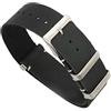 TikTako Pelle Nato cinturino 18mm/20mm/22mm/24mm in acciaio inox Fibbia Uomini Strap Sostituire Bracciale Nero, 22mm