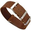 TikTako Pelle Nato cinturino 18mm/20mm/22mm/24mm in acciaio inox Fibbia Uomini Strap Sostituire Bracciale caffè, 20mm