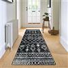 Carvapet Tappeti Runner Passatoia 60x240cm Antiscivolo Corridore Tappeto Lungo Tappeti di Zona Lavabile Morbido Microfibra Geometrico Tappeto Cucina(Nero)