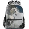 COOSUN Cavallo bianco in The Waves Casual Daypack Zaino Scuola di viaggio Multicolore
