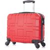 R.Leone Valigia EasyJet 45x36x20 cm Trolley Bagaglio a mano in ABS 4 Ruote (Rosso, 8088 Valigia 45x41x20cm)