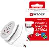SKROSS | 1.500202-E | Combo World to South Africa | Adattatore da Viaggio per Europa e Sud Africa. 2 prodotti in 1. Tensione e Potenza 100V - 1600W / 250V - 4000W. Protezione Anti Scossa