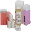 EPILWAX S.A.S - Kit D'Epilazione Assolo Completo A La Cera Usa e getta Rosa, con Rotella Grande Modello per i gambe, ascelle, e il corpo