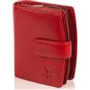 Matador Marca Portafoglio Donna Firmato Pelle #VALENZA con Nobile Scatola Regalo, Lusso Porta Carte Donna con protezione RFID, Portafoglio Grande con Molti Scomparti per Carte, Rosso