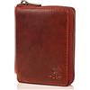 Matador Marca Portafoglio Uomo Pelle #EDINBURGH con Nobile Scatola Regalo, Lusso Portafogli con Protezione RFID, Portafoglio Uomo Grande con Molti Scomparti per Carte in Marrone Vintage
