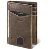 VULKIT Portafoglio Uomo Slim RFID Porta Carte di Credito Uomo in Pelle Piccolo Portatessere con 10 Slot per Carte e Banconota