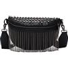 MilyaDE Milya Marsupio unisex in pelle PU con cintura (oro/teschio nero/nero), Borchie nere (Nero) - bb-05942U01