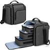 BAFASO Borsa per Trucco con 4 Tasche Interne Rimovibili, Borsa per il Trucco da Viaggio, Borsa per Cosmetici, Nero