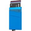 VULKIT Porta Carte di Credito Schermato Pop-Up Portafoglio Sottile Uomo o Donne in Alluminio Rigido con Tasca Negozi Carte e Banconote, Blu