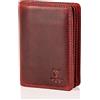 Matador Marca Porta Carte Donna Pelle #PORTO con Elegante Scatola Regalo, Lusso Porta Tessere Donna RFID, Porta Carte di Credito con Molti Scomparti per Carte in Rosso