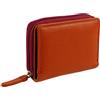Luchiano Visconti Visconti - Portafoglio compatto da donna in pelle, in confezione regalo, disponibile in 4 combinazioni di colori, Arancione multicolore., Casual