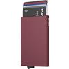 VULKIT Porta Carte di Credito Uomo o Donna Piccolo Portafoglio Uomo Slim RFID Portatessere Uomo Tascabile Schermato può 5 Carte, Vino