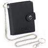 EuroRoutier ® Portafoglio Biker Motociclista in Vera Pelle Black con Catena, Piccolo Con Protezione RFID