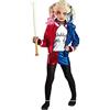 PRESTIGE & DELUXE COSTUME VESTITO CARNEVALE DELUXE HARLEY QUINN REBEL GIRL TAGLIA 7 8 9 10 11 12 ANNI (9-10 ANNI: altezza bimba/o 140 cm)