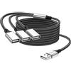 MOGOOD Cavo sdoppiatore USB a 3 porte, USB tipo B sdoppiatore 1 maschio a 3 femmine USB 2.0 adattatore cavo di alimentazione Hub di prolunga per ricarica/trasferimento dati/laptop/Mac
