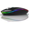 Uiosmuph Mouse senza fili Bluetooth ricaricabile portatile wireless mouse (BT 5.1 + 2.4G senza fili) mouse con 3 valori DPI per Tablet/Laptop/Windows/Android, nero