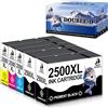 DOUBLE D PGI-2500XL Cartucce per Canon 2500XL per Maxify MB5050,5-Pack | per Canon Maxify MB5050 MB5150 MB5155 MB5350 MB5450 MB5455 iB4050 iB4150 (2 Nero,1 Ciano,1 Magenta,1 Giallo)